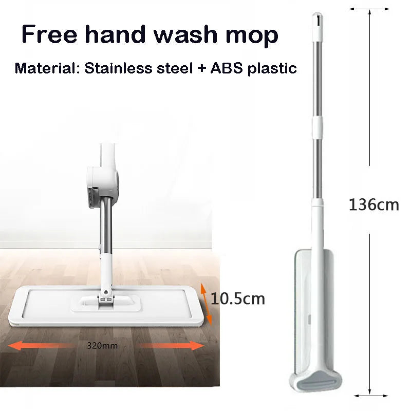 Squeeze Mop Hand-Free Wash Lazy 360° Mops with Reusable Microfiber Pads KHAN SHOP LLC house power washer