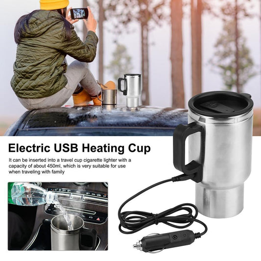 Stainless Steel Vehicle Heating Cup Electric  Electric Kettle  The Khan Shop