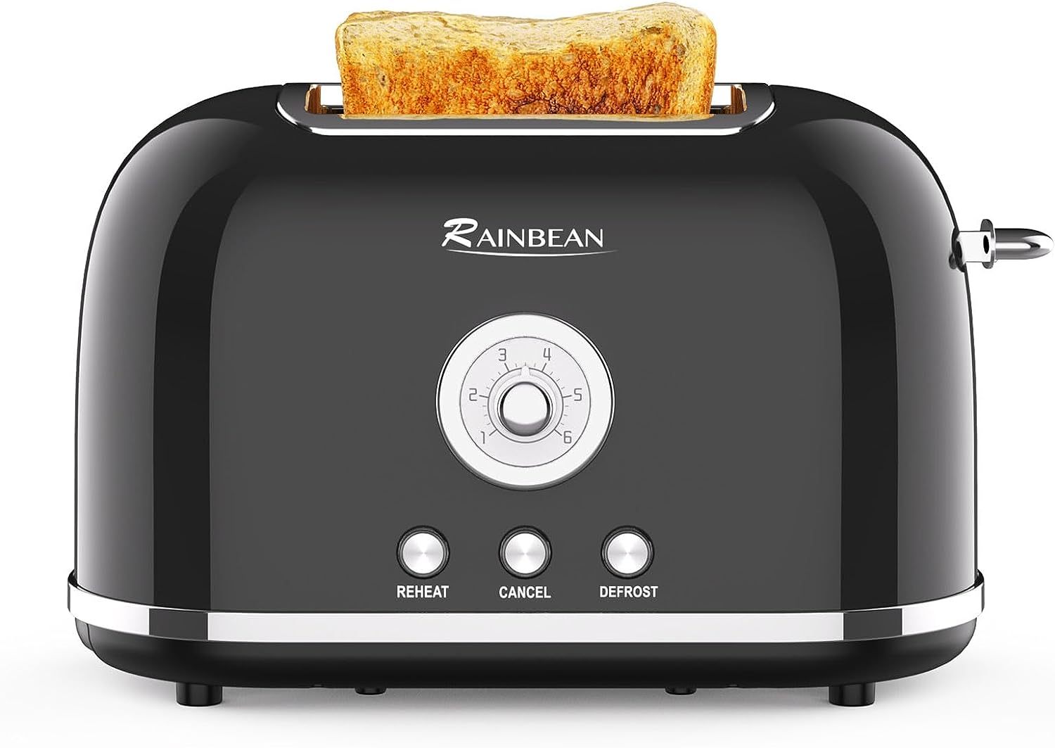 Toaster 2 Slice Retro Toaster Stainless Steel With 6 Bread Shade Settings KHAN SHOP LLC toaster Black