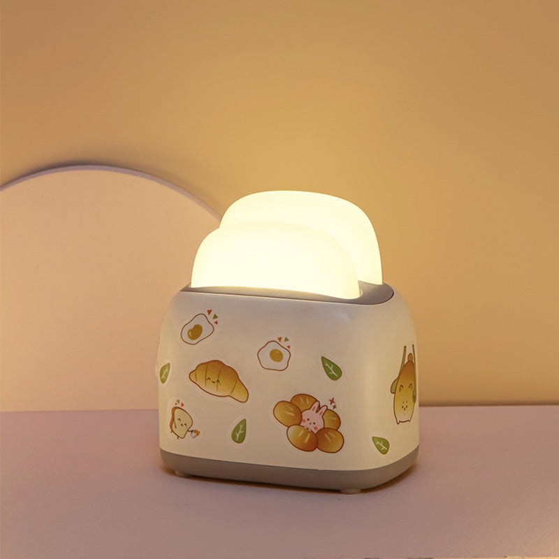 Toaster Small Night Light Cute USB Girl Heart KHAN SHOP LLC toaster Beige-USB