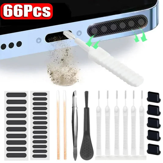 Universal Phone Speaker Port Dust Removal Cleaner Tool Kit Set KHAN SHOP LLC dust and mop house cleaning