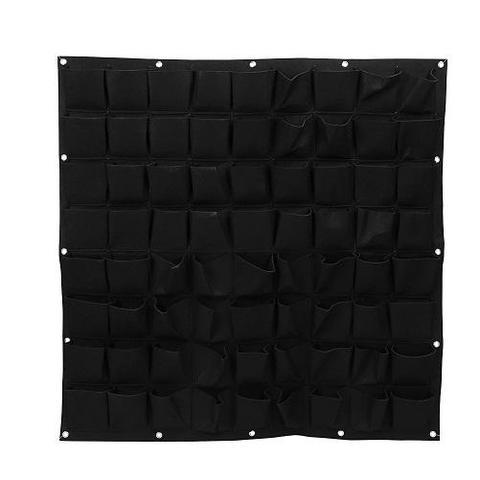 Wall Mount Hanging Planting Bags Home Supplies Multi Pockets DIY Grow Bag Planter Vertical Growing Vegetable Living Garden Bag KHAN SHOP LLC garden Black-72pockets