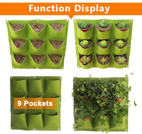 Wall Mount Hanging Planting Bags Home Supplies Multi Pockets DIY Grow Bag Planter Vertical Growing Vegetable Living Garden Bag KHAN SHOP LLC garden