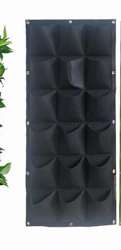 Wall Mount Hanging Planting Bags Home Supplies Multi Pockets DIY Grow Bag Planter Vertical Growing Vegetable Living Garden Bag KHAN SHOP LLC garden Black-Vertical-18pockets