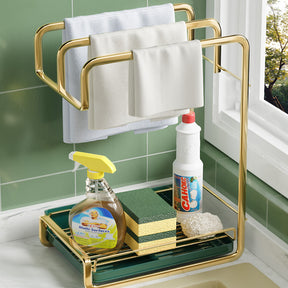 Sponge Holder Wall Mounted Kitchen Organizer  Bathroom Accessories Gold The Khan Shop