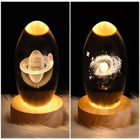 LED Night Light Galaxy Crystal Ball Table Lamp 3D Planet Moon Lamp The Khan Shop