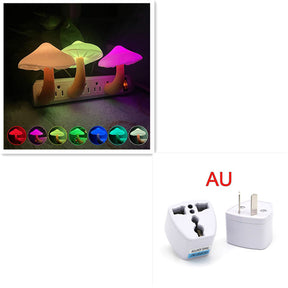 LED Night Light Mushroom Wall Socket Lamp  Wall Decoration Mushroom-AU-Colorful The Khan Shop