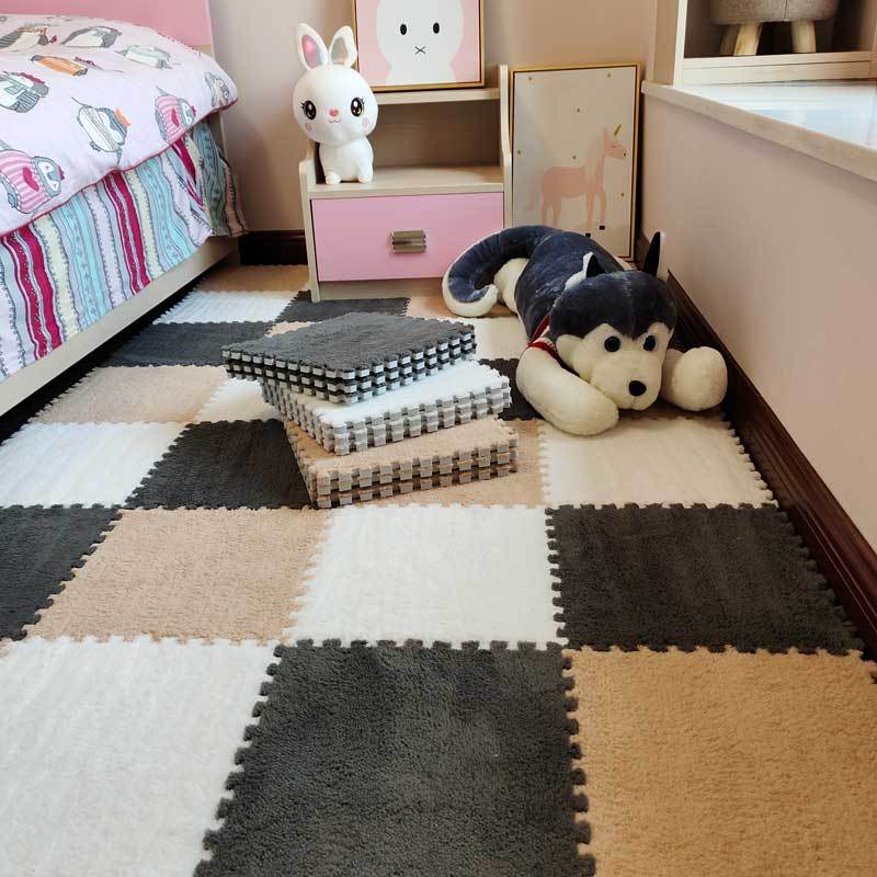 Large Area Room Cube Floor Mats Beside The Bed  Area Rugs Grey-light-coffee-white-30x30cm-thickened-12pieces The Khan Shop