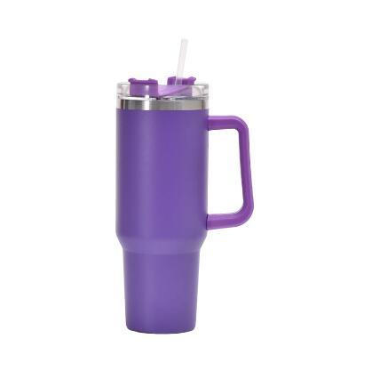 Stainless Steel Insulated Cup 40oz Straw Bingba  Sipper & Bottle Purple-handle-same-color-40oz The Khan Shop
