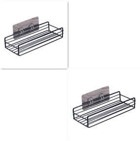 Bathroom Shelf Corner Frame Shower Wrought Iron Kitchen Accessories  Bathroom Accessories BlackA-2pieces The Khan Shop