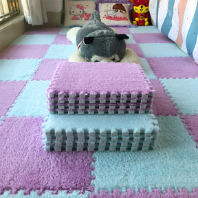 Large Area Room Cube Floor Mats Beside The Bed  Area Rugs Sky-blue-lavender-30x30cm-thickened-12pieces The Khan Shop