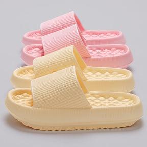 Summer EVA Slippers Solid Color Rhombus Stripe Anti-slip Slippers New Women's Home Shoes The Khan Shop