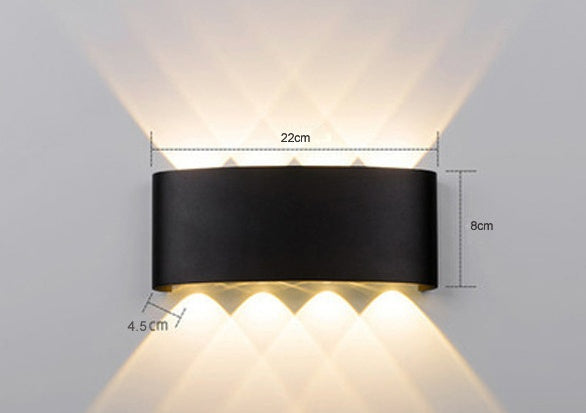 Led Wall Lamp Bedroom Bedside Lamp  Wall Decoration Black-8W-White-light The Khan Shop