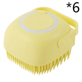 Silicone Dog Bath Massage Gloves Brush  Bathroom Accessories Yellow-6pcs-square The Khan Shop