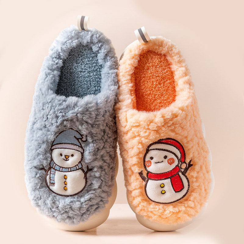 Cute Snowman Slippers Winter Indoor Household Warm Plush The Khan Shop