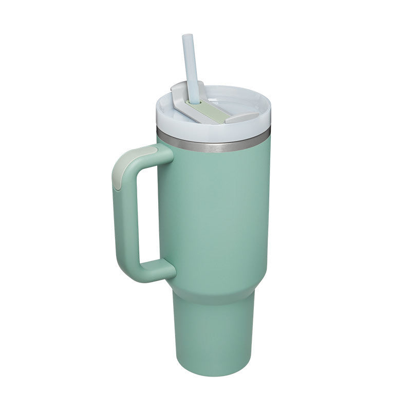 40 Oz Tumbler With Handle Straw Insulated, Stainless Steel  Sipper & Bottle Eucalyptus-1200ML-2PCS The Khan Shop