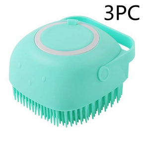 Silicone Dog Bath Massage Gloves Brush  Bathroom Accessories Green-3PC-square The Khan Shop
