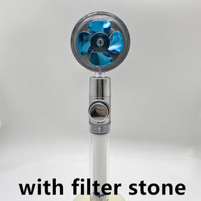 Shower Head Water Saving Flow 360 Degrees Rotating  Bathroom Accessories Blue-transparent-with-filter The Khan Shop