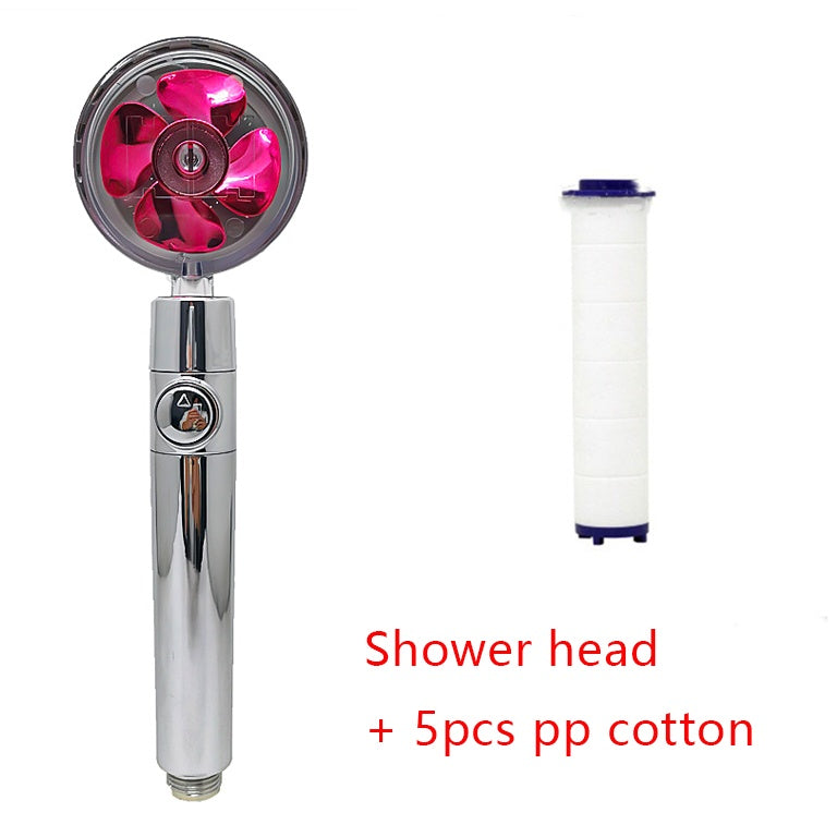Shower Head Water Saving Flow 360 Degrees Rotating  Bathroom Accessories Red-set The Khan Shop