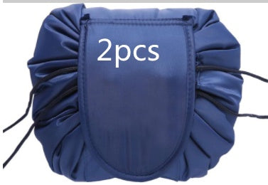 Cosmetic Bag Storage Bag Large Capacity  Portable Storage Navy-Blue2pcs The Khan Shop