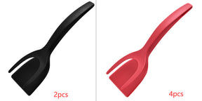 2 In 1 Grip And Flip Tongs Egg Spatula  Kitchen Tools and Gadgets Set2 The Khan Shop