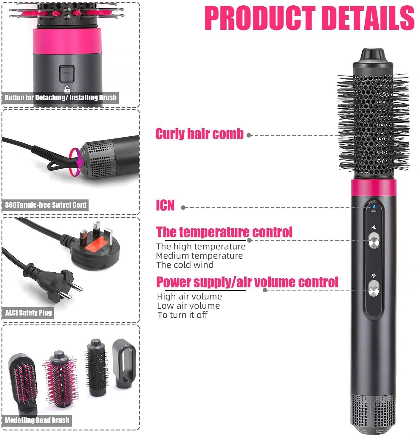 Multifunctional Three Speed Hair Dryer The Khan Shop