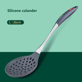 Stainless Steel Silicone Spatula Spoon Non-stick Cookware Set  CookWare Grey-colander The Khan Shop