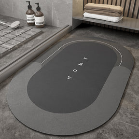 Cushion Cushion Bathroom Sliding  Door  Floor  Bathroom Foot Mat  Bathroom Accessories Dark-Grey-Oval-50x80cm The Khan Shop