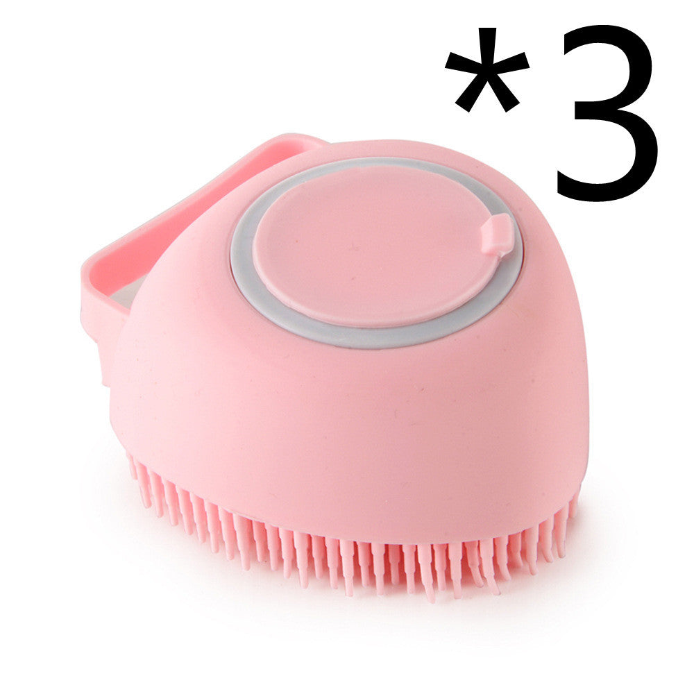 Silicone Dog Bath Massage Gloves Brush  Bathroom Accessories Pink-3PC-Heartshaped The Khan Shop
