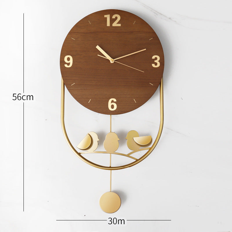 Minimalist Art Clock Wall Decoration  Wall Decoration Golden-Little-bird-Swing The Khan Shop