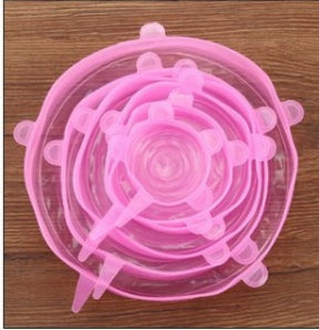 Silicone Fresh-keeping Cover Universal Bowl Cover  oven 6PC-Pink The Khan Shop