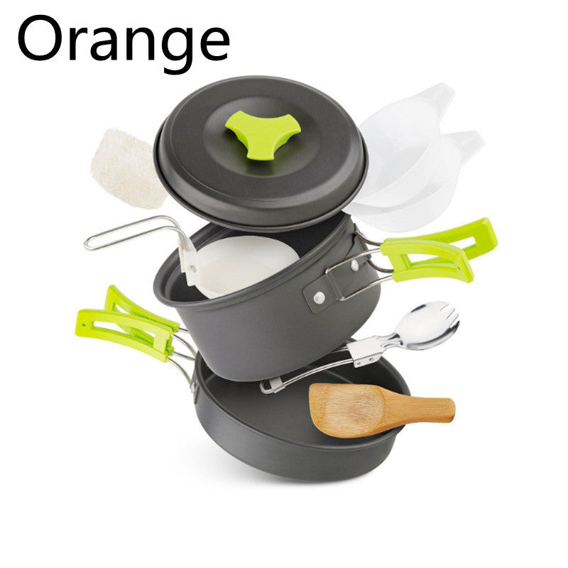 Outdoor cookware 1-2 people camping cookware set  CookWare Orange The Khan Shop