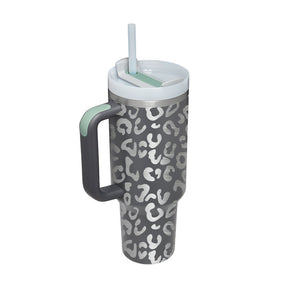 40 Oz Tumbler With Handle Straw Insulated, Stainless Steel  Sipper & Bottle Grey-1200ML-2PCS The Khan Shop