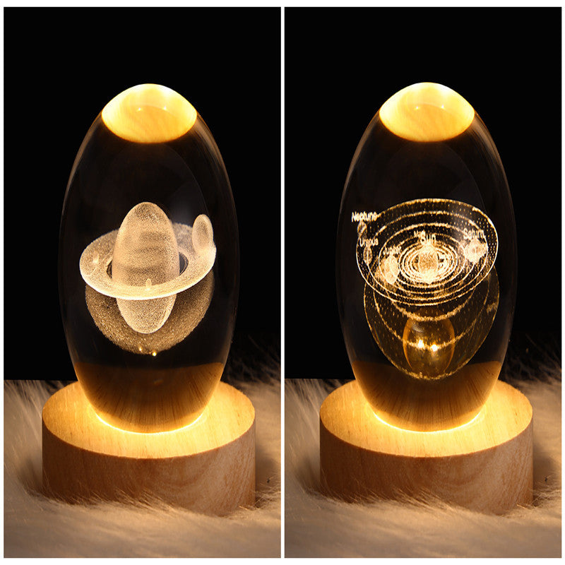 LED Night Light Galaxy Crystal Ball Table Lamp 3D Planet Moon Lamp The Khan Shop