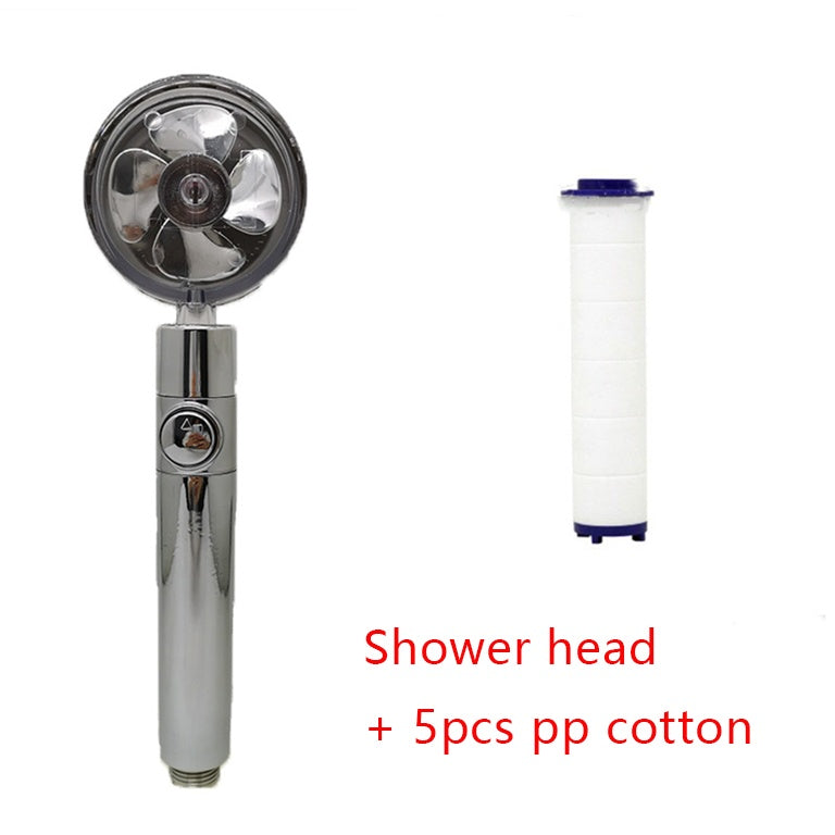 Shower Head Water Saving Flow 360 Degrees Rotating  Bathroom Accessories Silver-set The Khan Shop