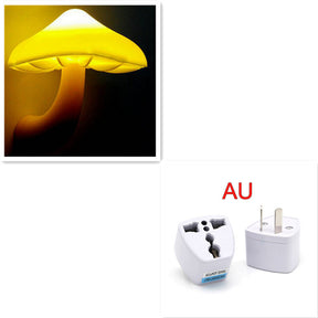 LED Night Light Mushroom Wall Socket Lamp  Wall Decoration Mushroom-AU-Yellow The Khan Shop