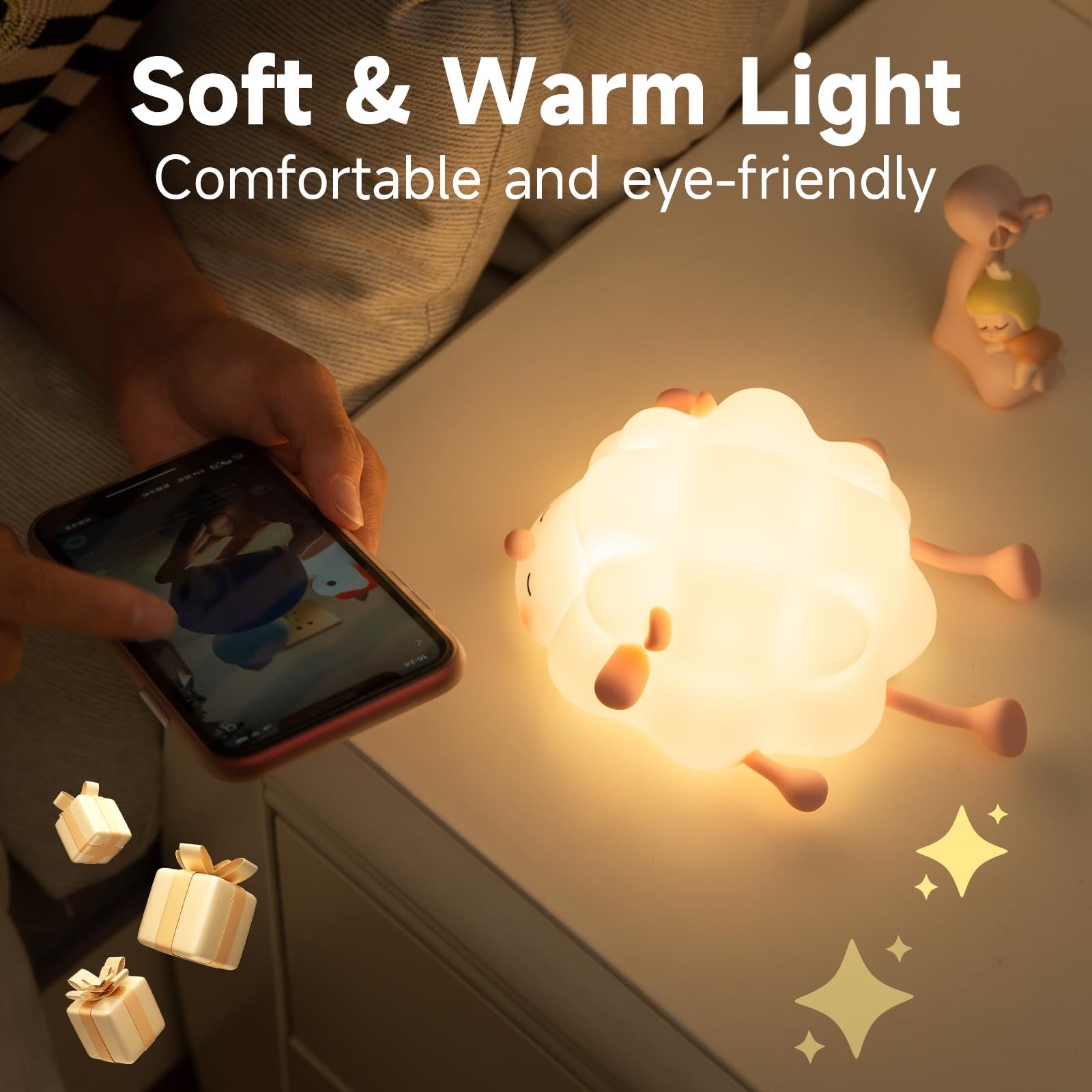 Cute Silicone Night Lights Sheep Cartoon Bedroom Lamp The Khan Shop