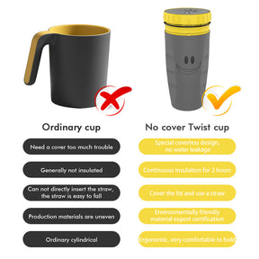 No Cover Twist Cup Travel Portable Cup Double Insulation Tumbler  DrinkWare  The Khan Shop