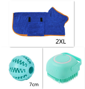 Silicone Dog Bath Massage Gloves Brush  Bathroom Accessories Set1-square The Khan Shop