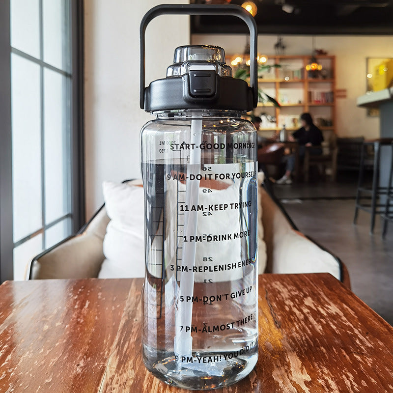 Large Plastic Cup Portable Water Bottle - KHAN SHOP LLC Black-2000ML 