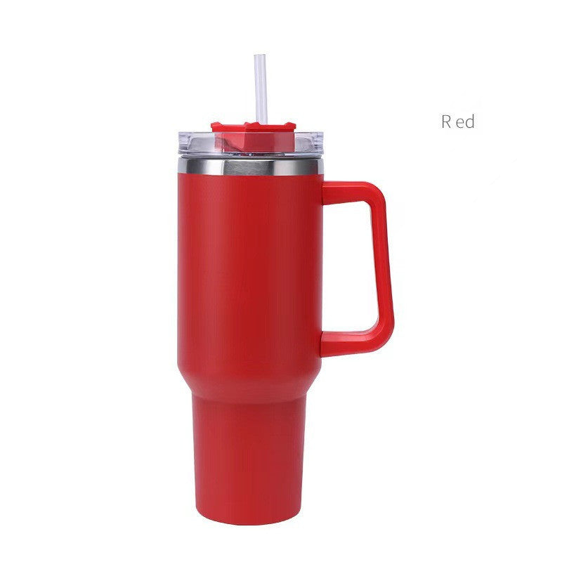 Stainless Steel Insulated Cup 40oz Straw Bingba  Sipper & Bottle Red-40oz The Khan Shop