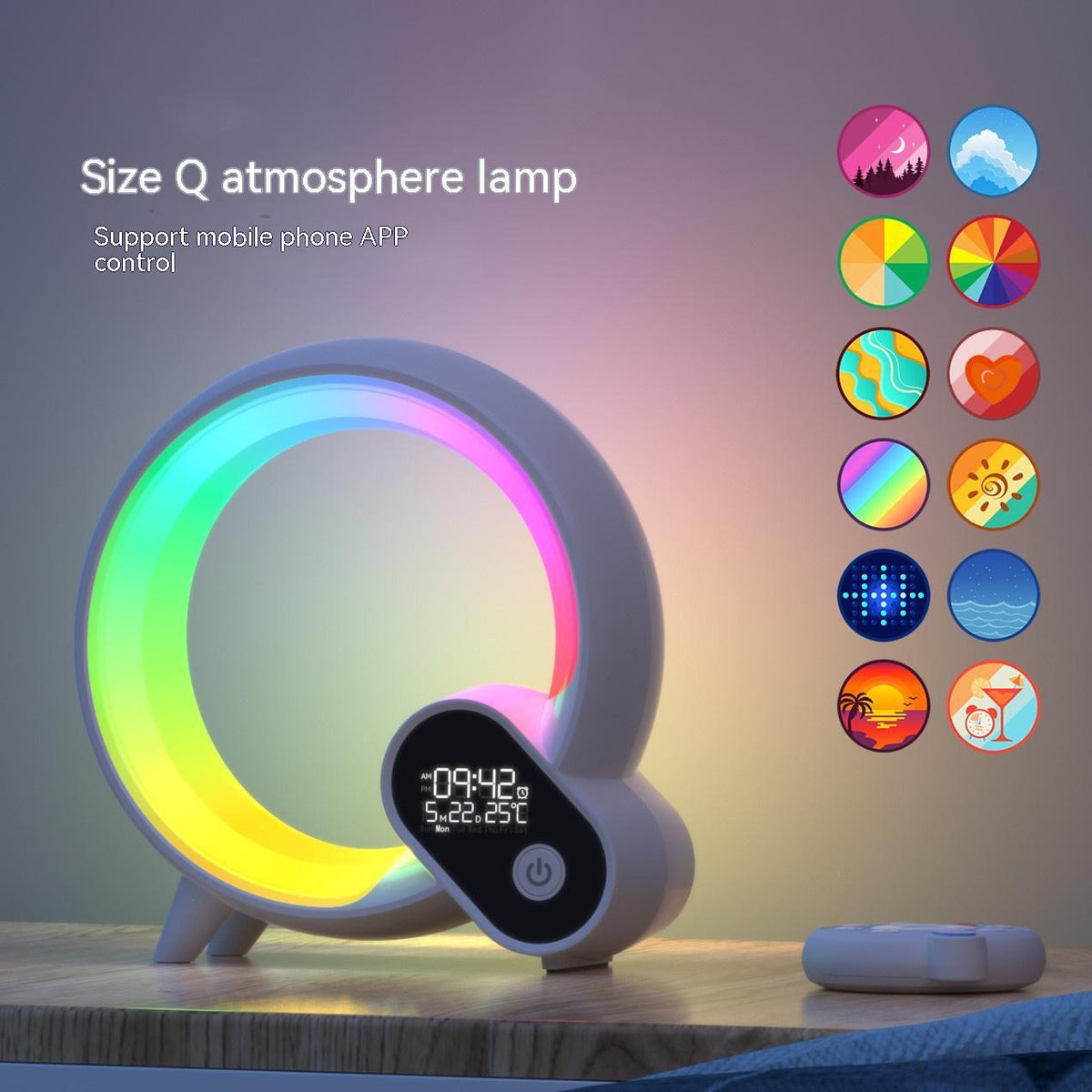 Creative Q Light Analog Sunrise Digital Display Alarm Clock The Khan Shop