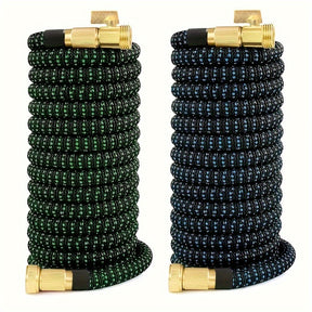 Retractable Hose 25FT50FT75FT100FTx34 Solid Brass Fitting Connectors Lightweight Kink Free For Yard Watering Washing Tool