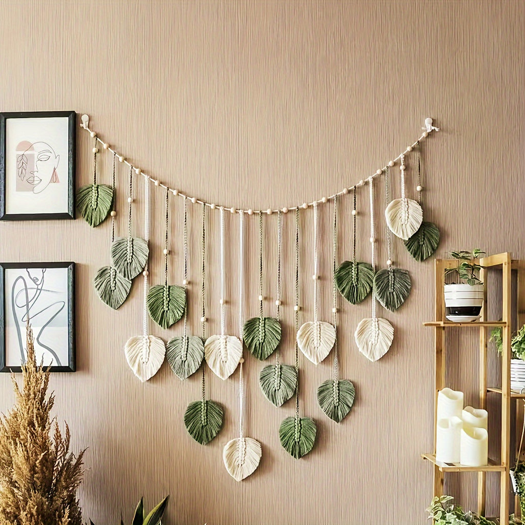 Beautiful Room Decoration Leaf Hanging On The Wall Modern Macrame Wall Art Tapestry Bohemian Wall Decoration Home Decoration Macrame Feather Wall Hanging On The Wall Gift For Mom