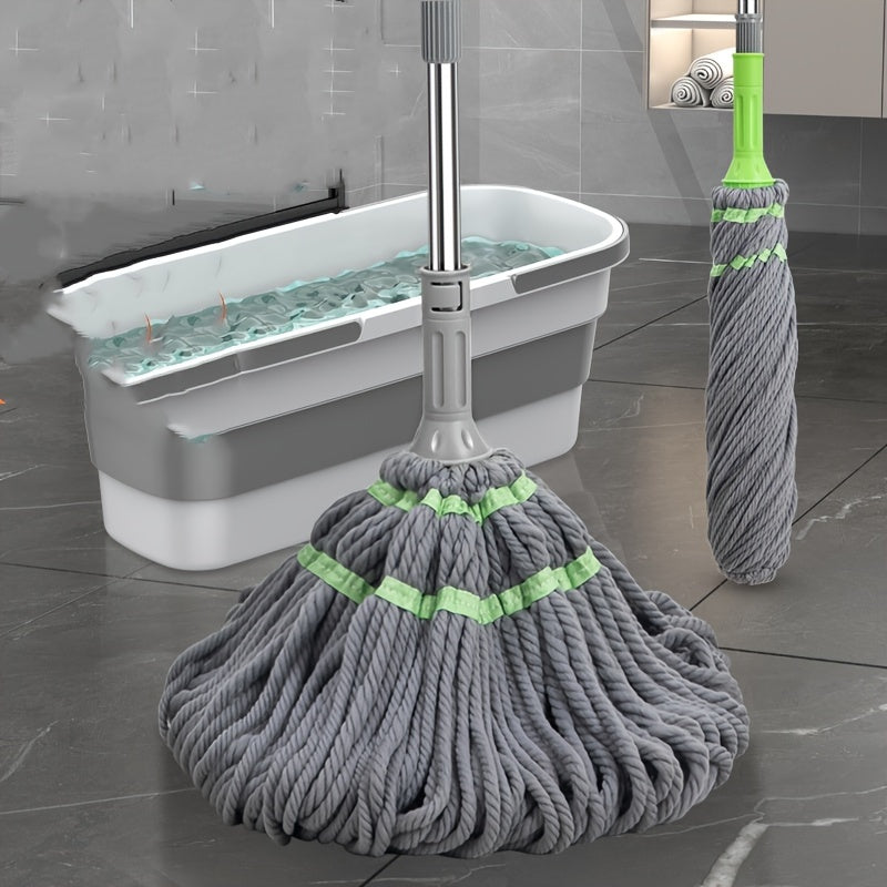 1pc Handfree Wash Rotating Mop Durable Lazy Floor Mop Absorbent Mop Wet And Dry Use Dust Removal Mop For Kitchen Bathroom Tile Hardwood Laminate Floors Cleaning Supplies Cleaning Tool Christmas Supplies