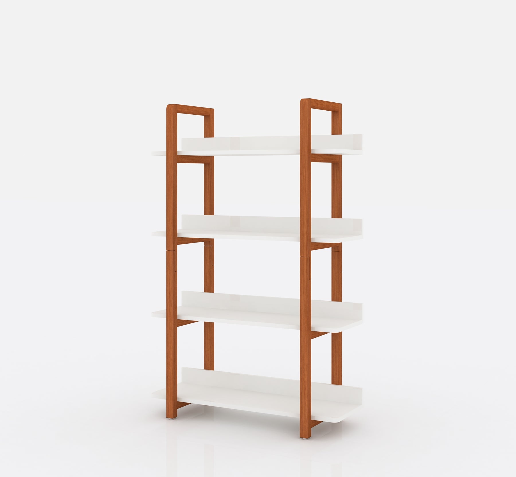 Solid wood bookshelf,The four layer multifunctional open shelf can also be used as a bookshelf or plant rackbookshelf or plant rack - Natural+Wood- KHAN SHOP LLC 4